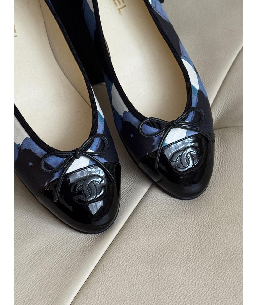 CHANEL Синие кожаные балетки, фото 8
