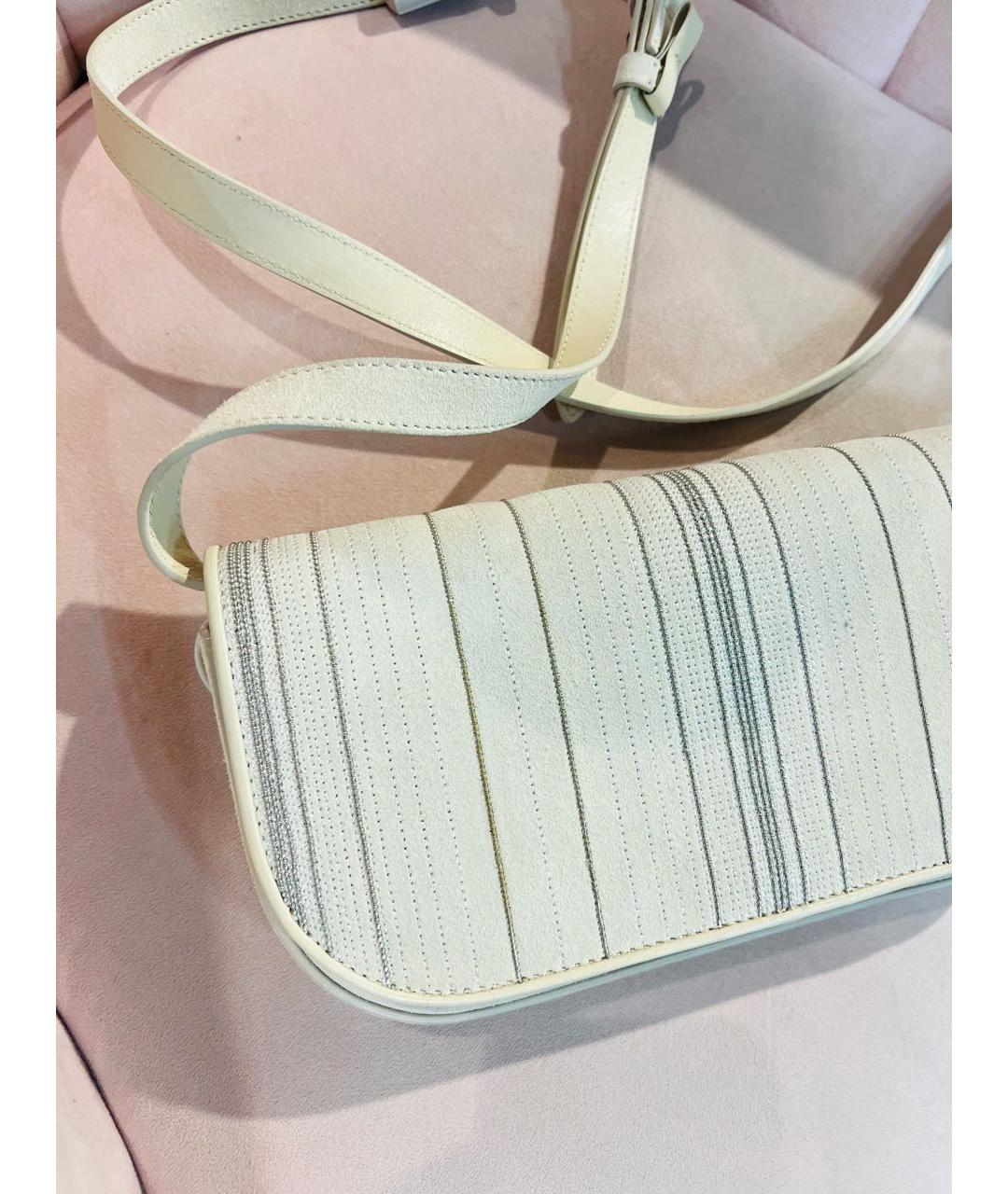 BRUNELLO CUCINELLI Серая кожаная сумка через плечо, фото 2