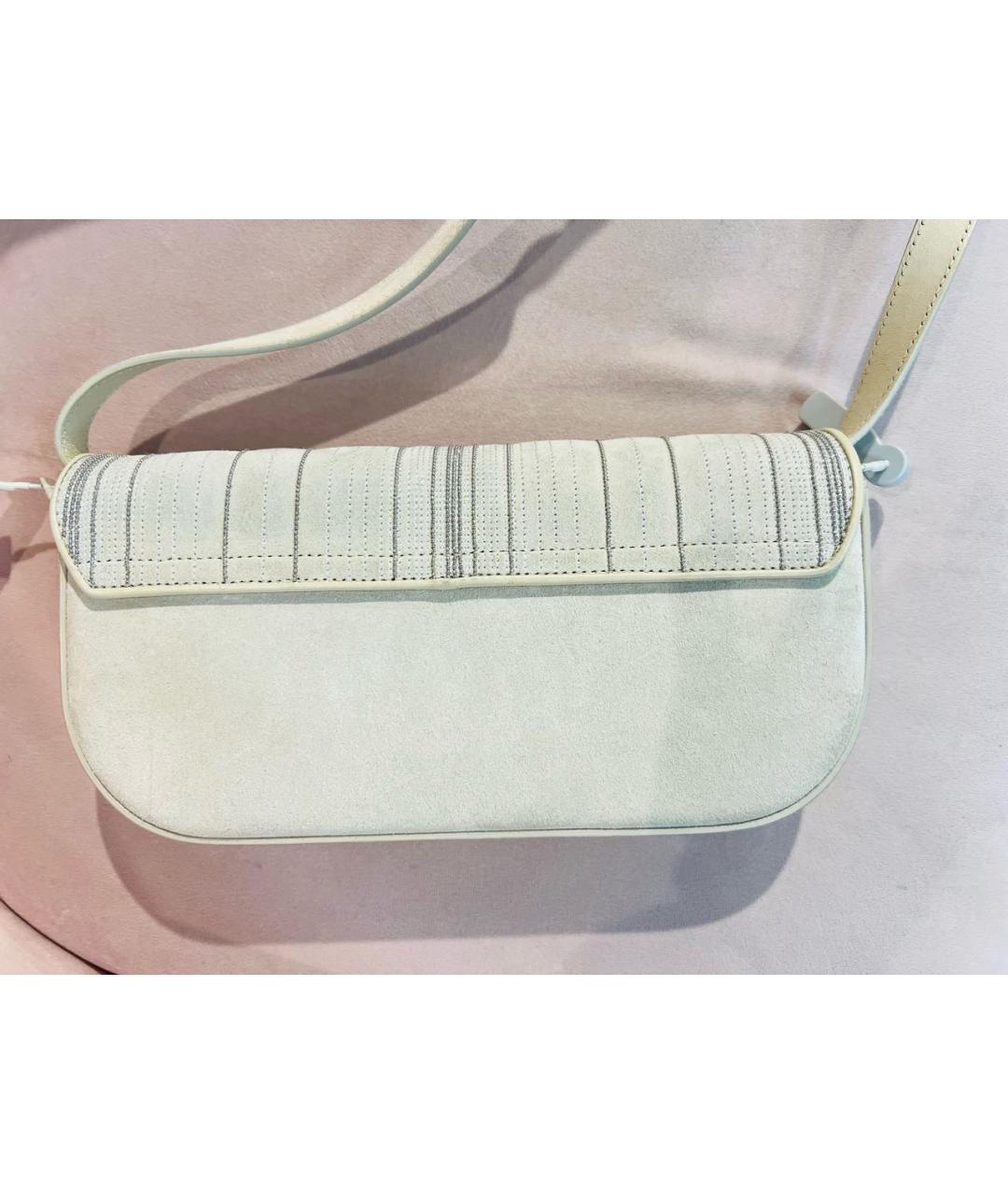 BRUNELLO CUCINELLI Серая кожаная сумка через плечо, фото 3