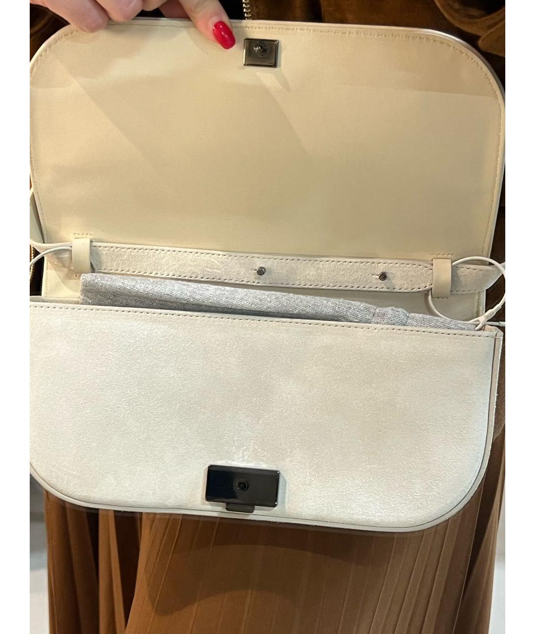 BRUNELLO CUCINELLI Серая кожаная сумка через плечо, фото 6