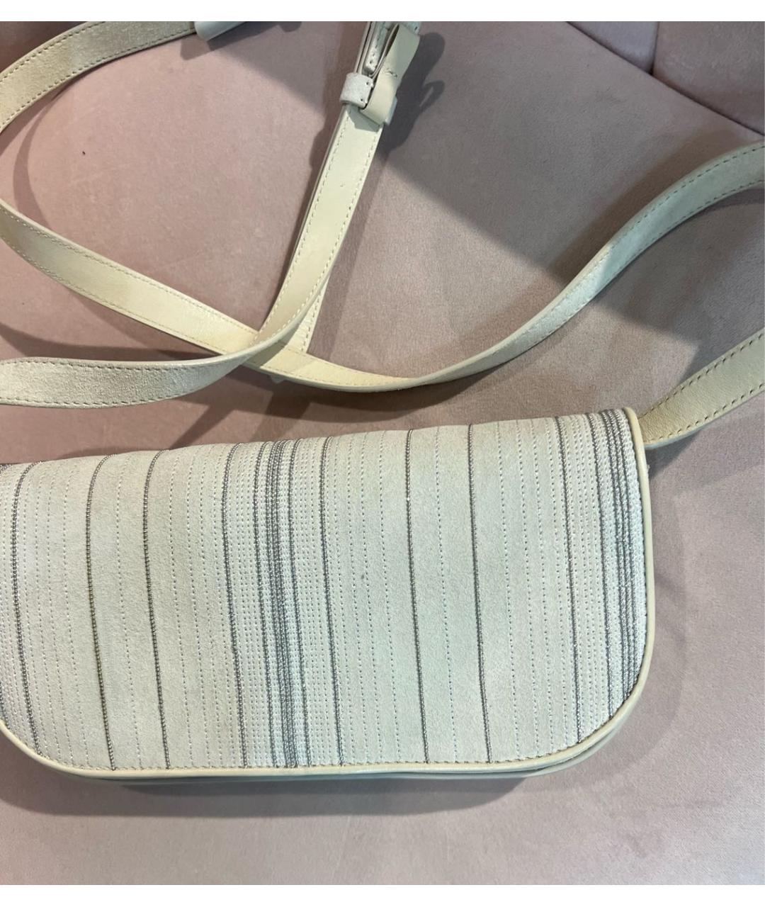 BRUNELLO CUCINELLI Серая кожаная сумка через плечо, фото 8