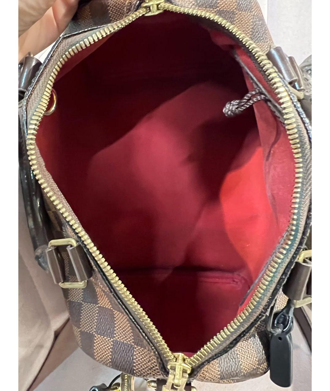 LOUIS VUITTON Коричневая кожаная сумка с короткими ручками, фото 4