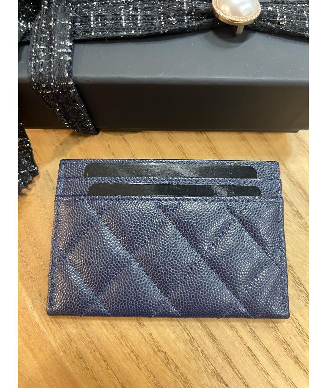 CHANEL Темно-синий кожаный кардхолдер, фото 5