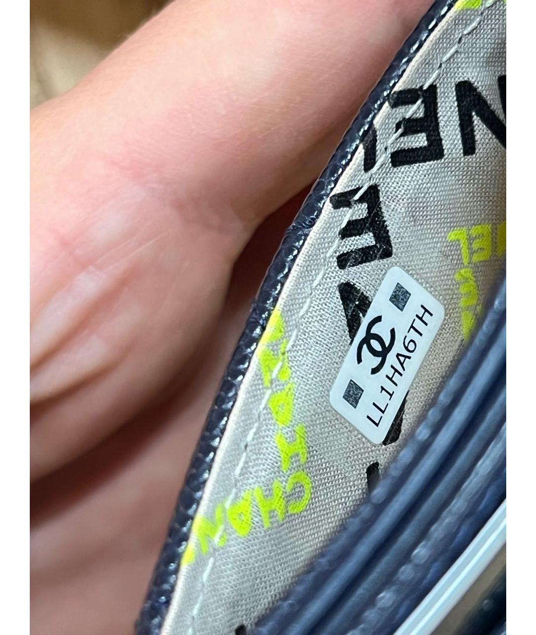 CHANEL Темно-синий кожаный кардхолдер, фото 6