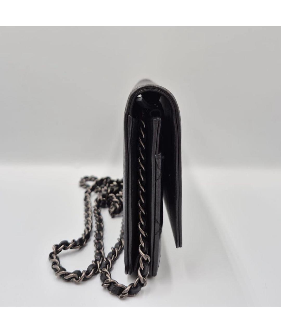 CHANEL Черная кожаная сумка через плечо, фото 2