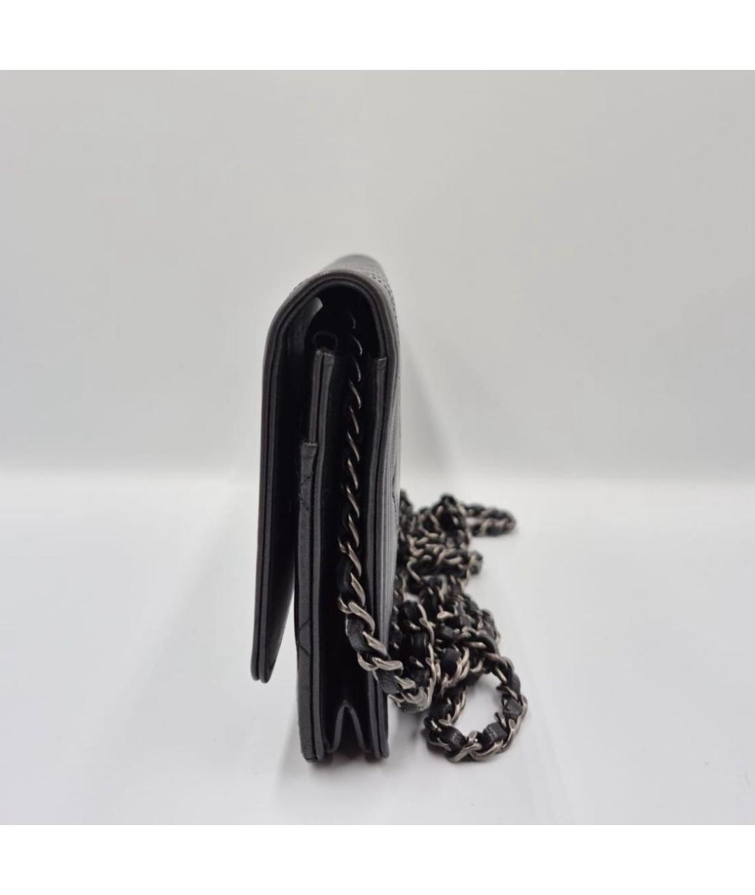 CHANEL Черная кожаная сумка через плечо, фото 4