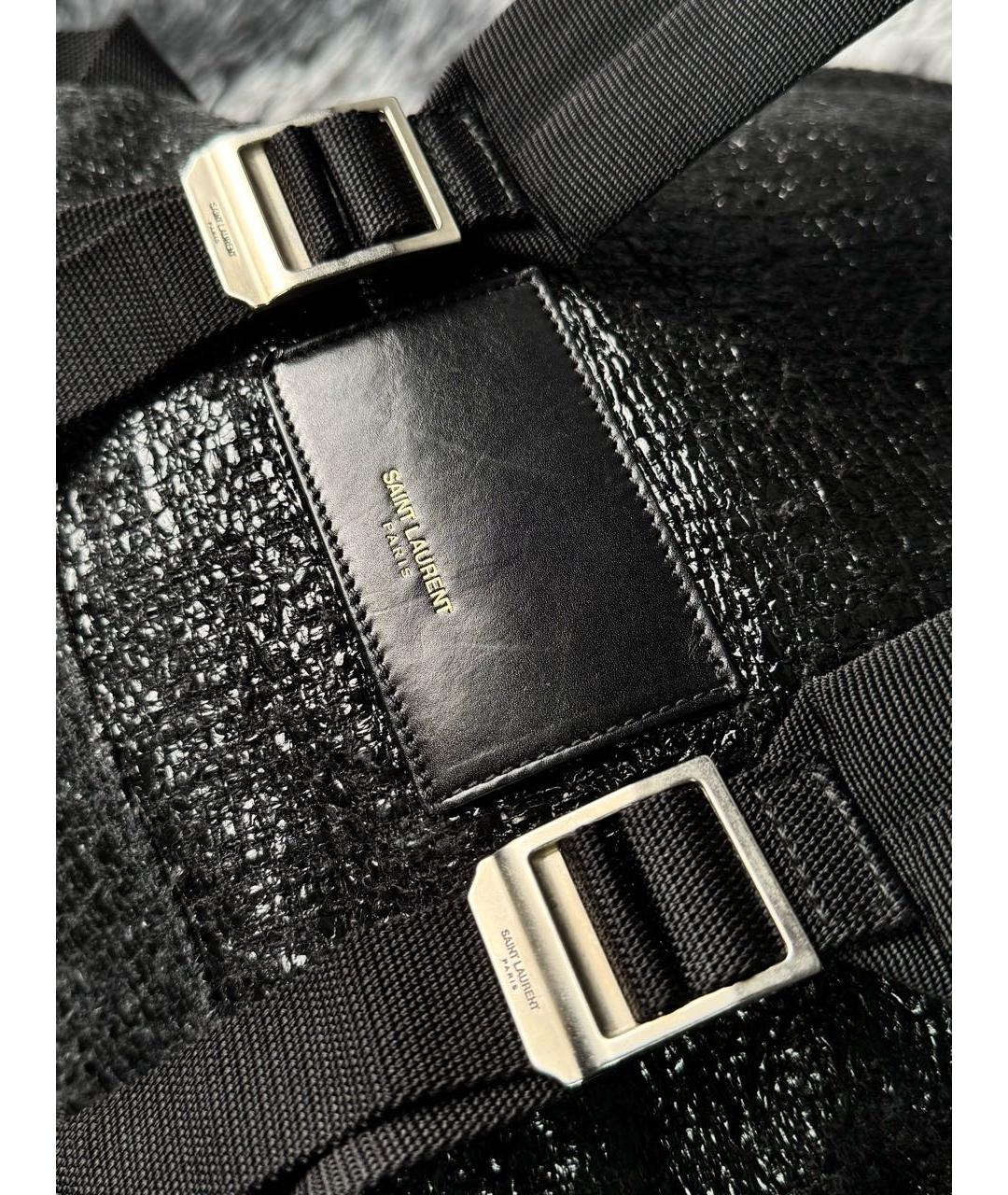 SAINT LAURENT Черный твидовый рюкзак, фото 6