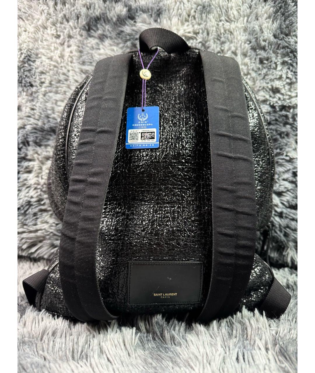 SAINT LAURENT Черный твидовый рюкзак, фото 3
