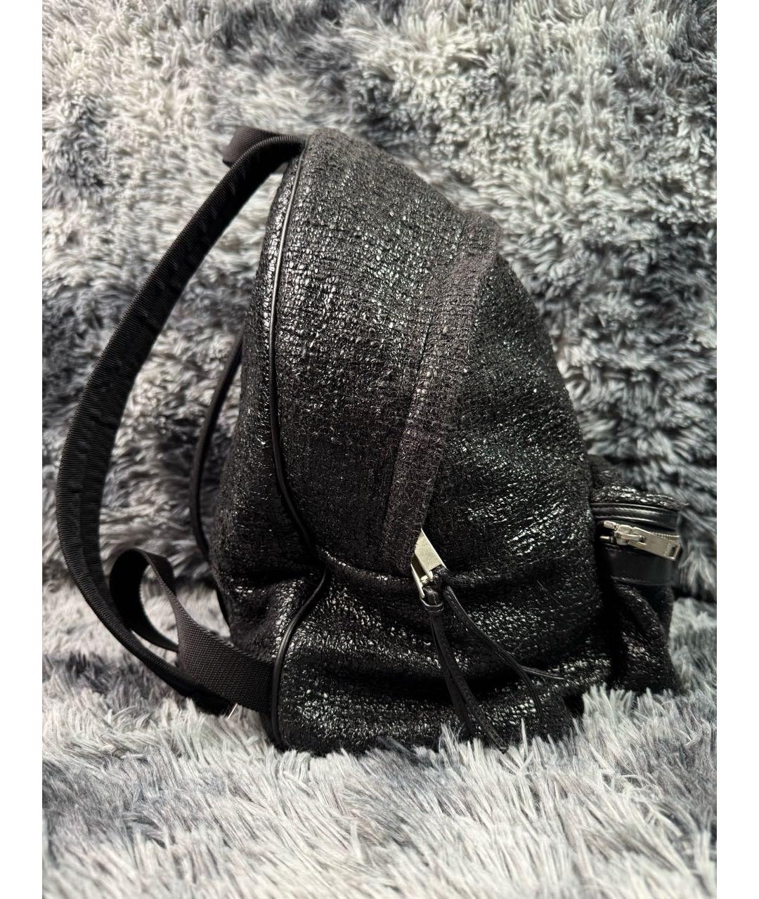 SAINT LAURENT Черный твидовый рюкзак, фото 2