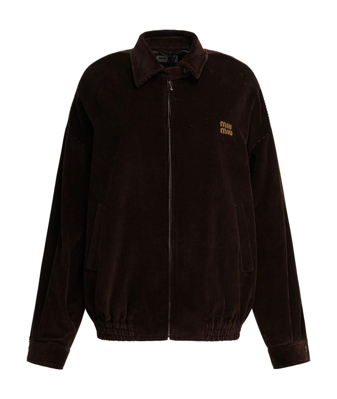 MIU MIU Коричневая хлопковая куртка, фото 1