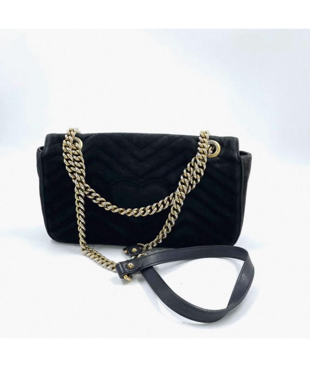 GUCCI Черная бархатная сумка через плечо, фото 2