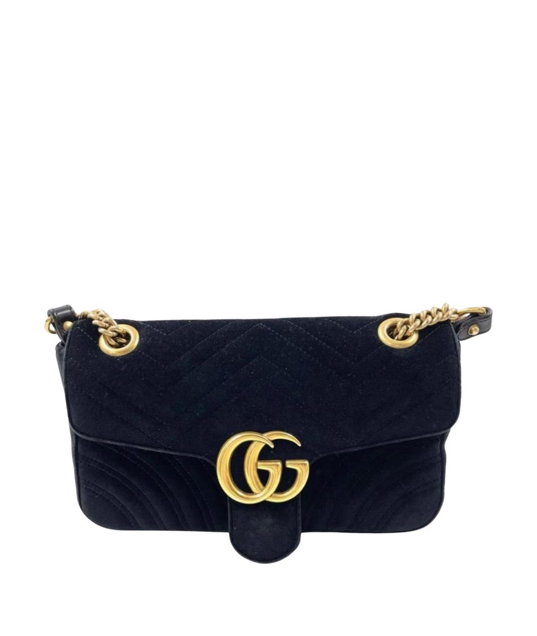GUCCI Черная бархатная сумка через плечо, фото 1