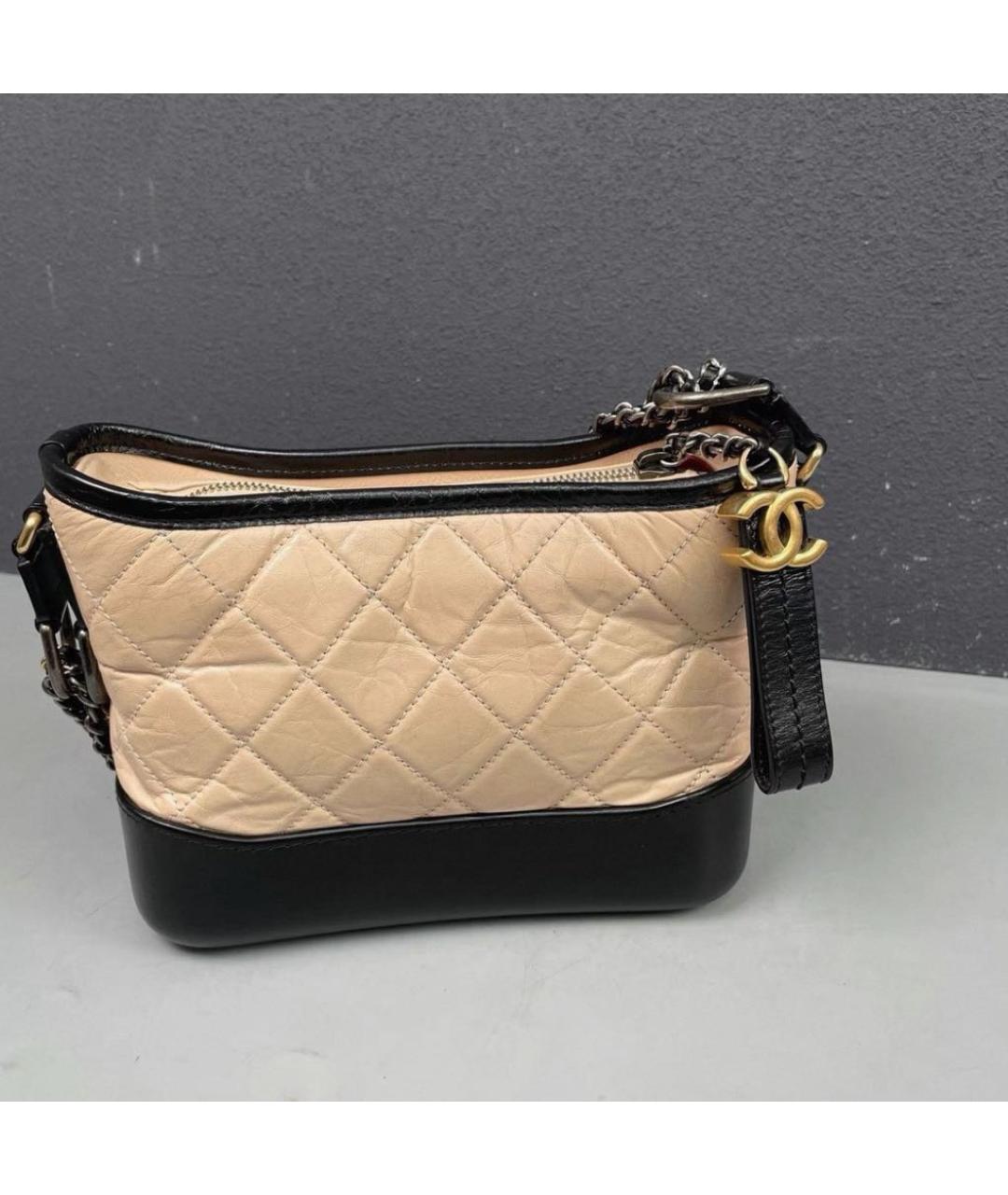 CHANEL Бежевая кожаная сумка через плечо, фото 3