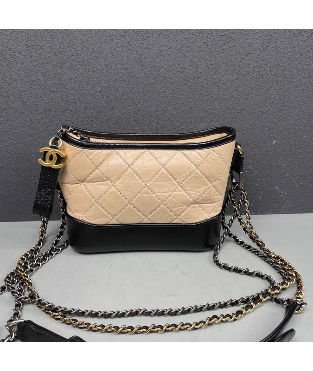 CHANEL Бежевая кожаная сумка через плечо, фото 5