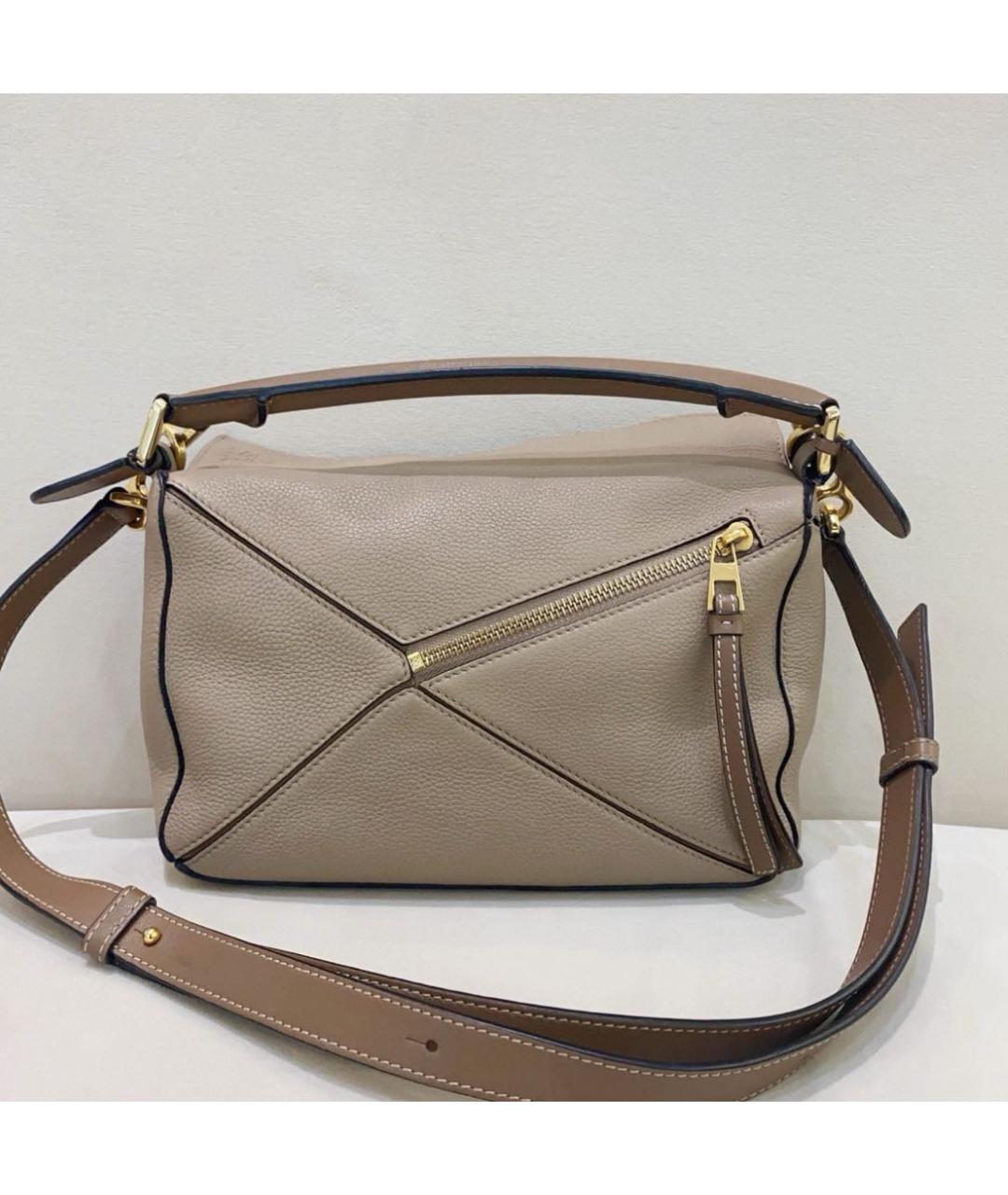 LOEWE Бежевая кожаная сумка через плечо, фото 2