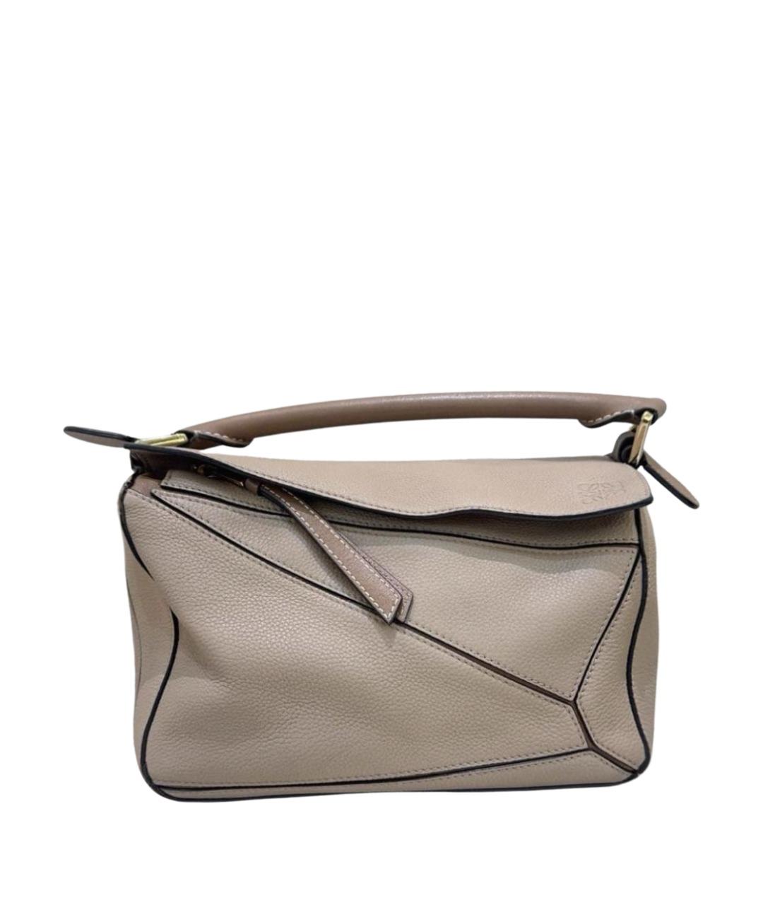 LOEWE Бежевая кожаная сумка через плечо, фото 1