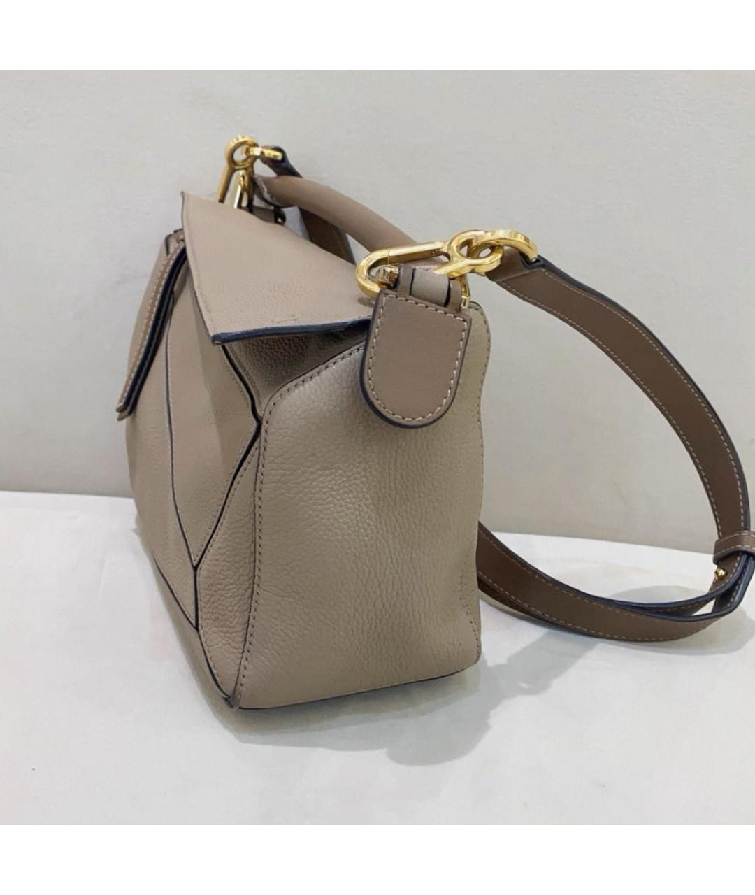 LOEWE Бежевая кожаная сумка через плечо, фото 4