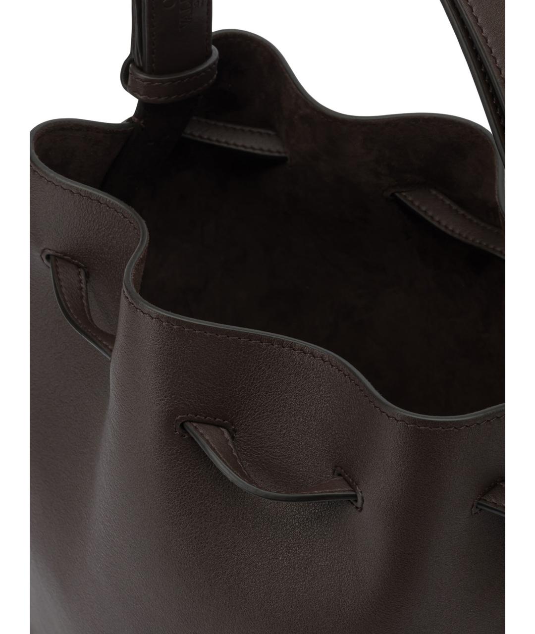 VALENTINO Коричневая кожаная сумка через плечо, фото 5