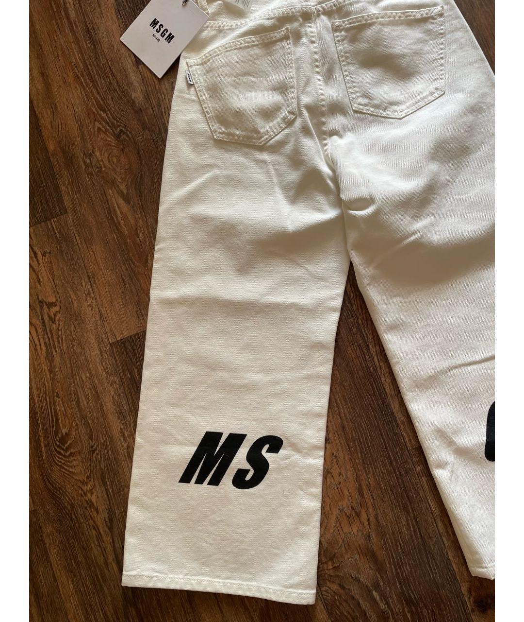 MSGM Белые хлопковые прямые джинсы, фото 6