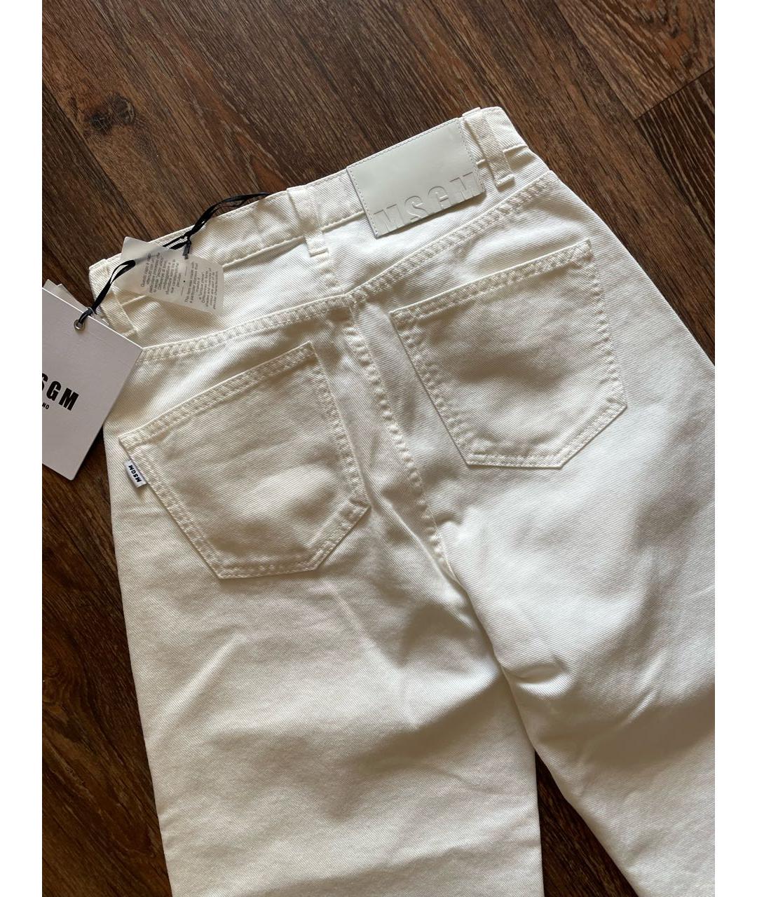 MSGM Белые хлопковые прямые джинсы, фото 5