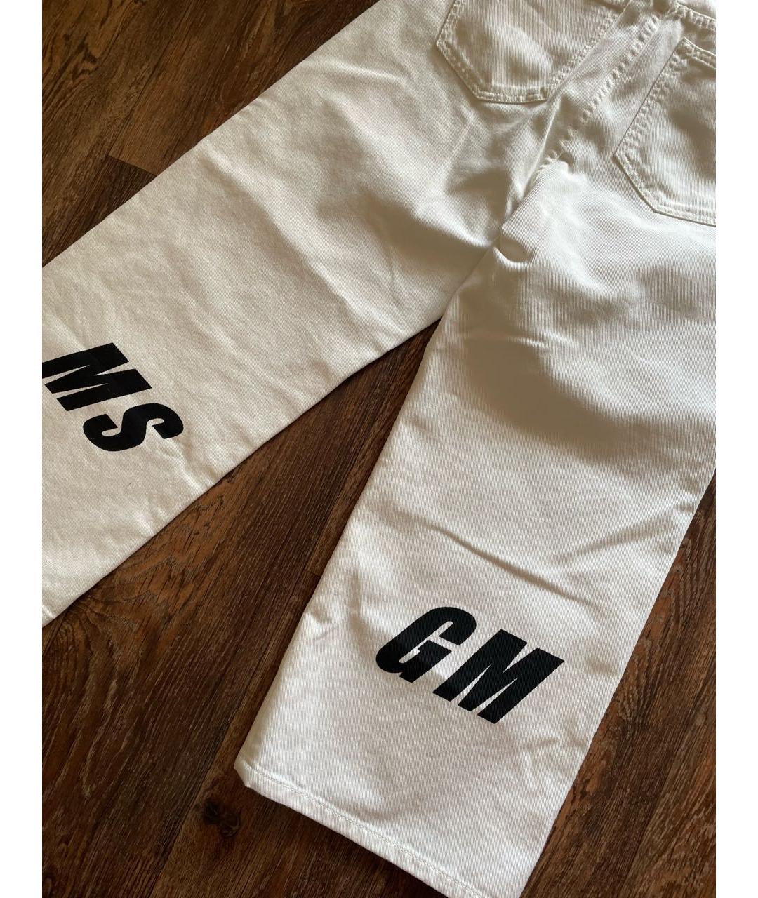 MSGM Белые хлопковые прямые джинсы, фото 4