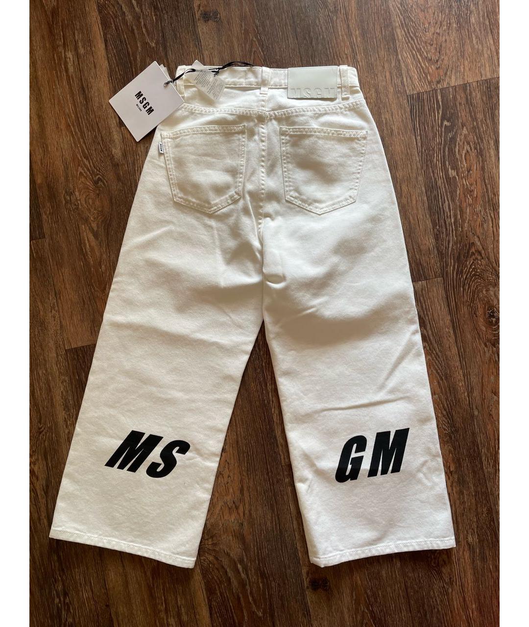 MSGM Белые хлопковые прямые джинсы, фото 2