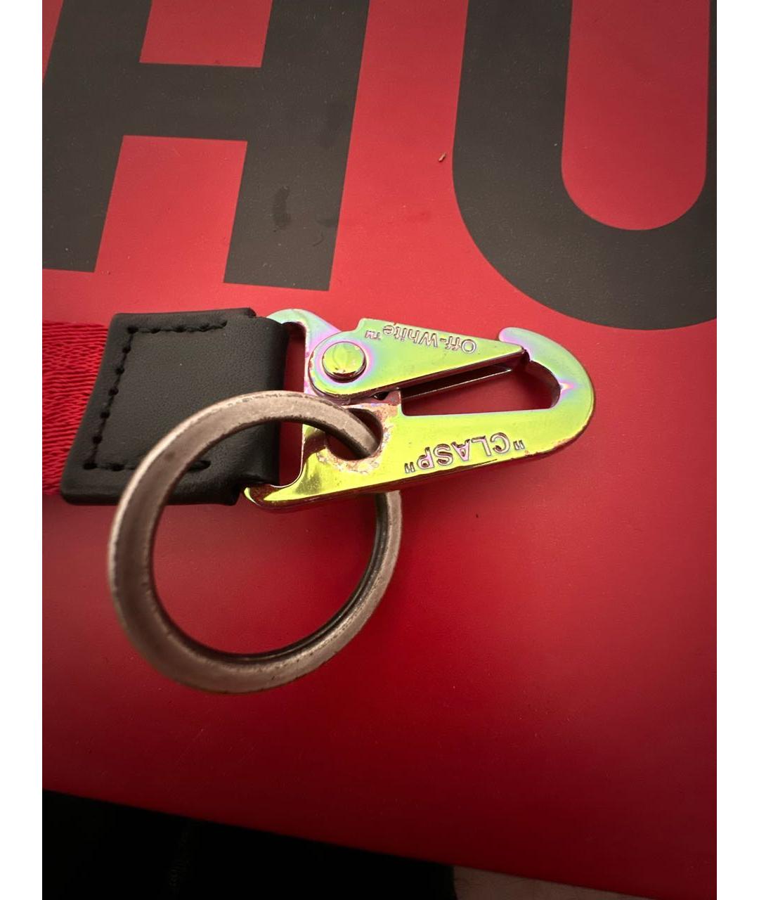 OFF-WHITE Бордовый брелок, фото 2