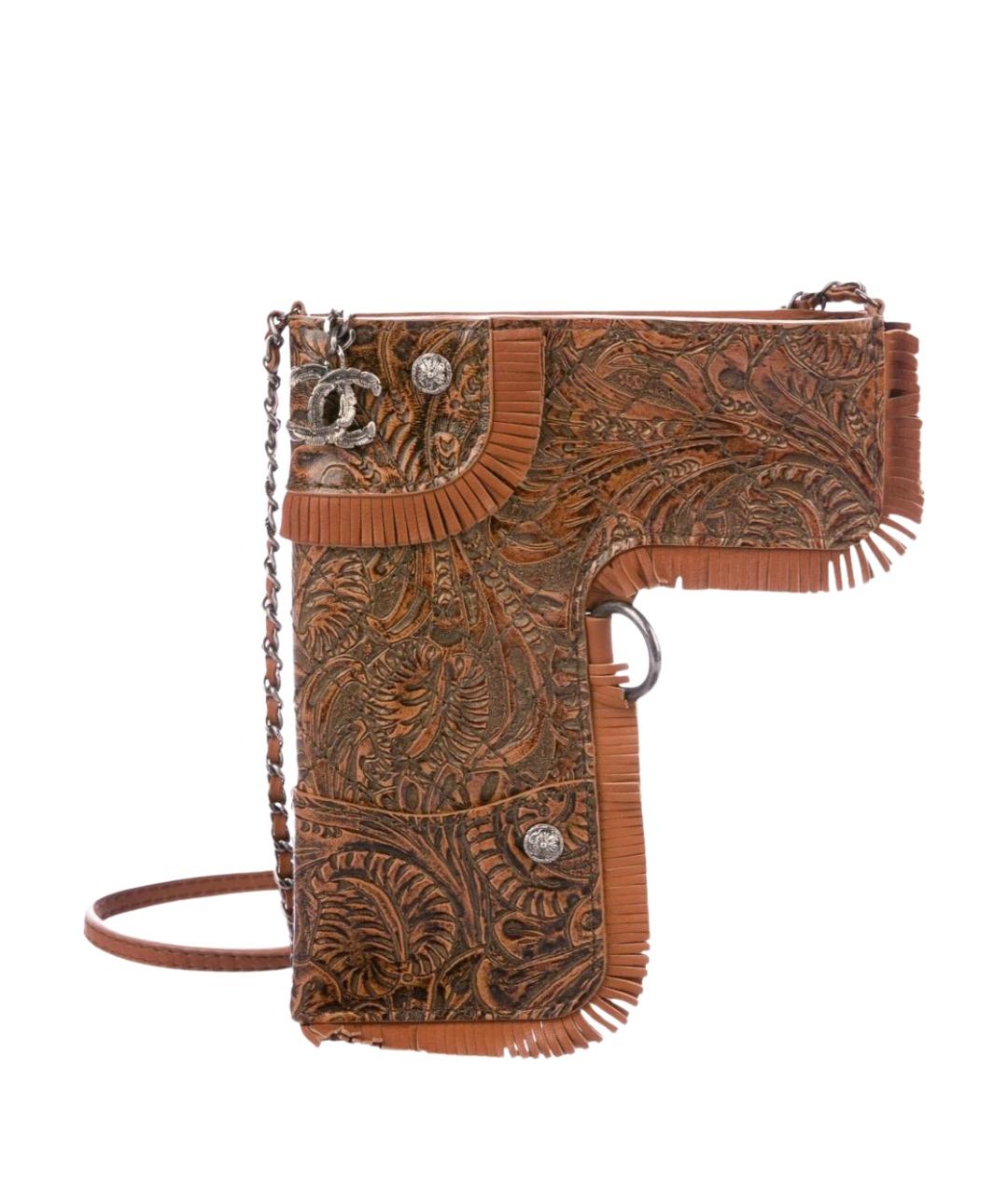 CHANEL Коричневая кожаная сумка через плечо, фото 1