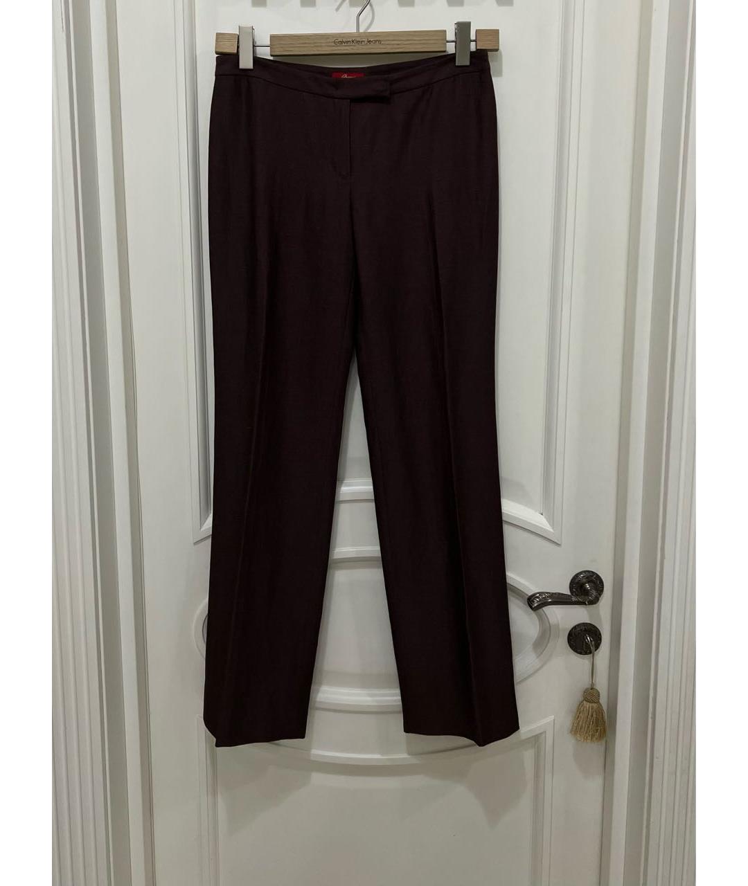 BRIONI Коричневые шерстяные прямые брюки, фото 2