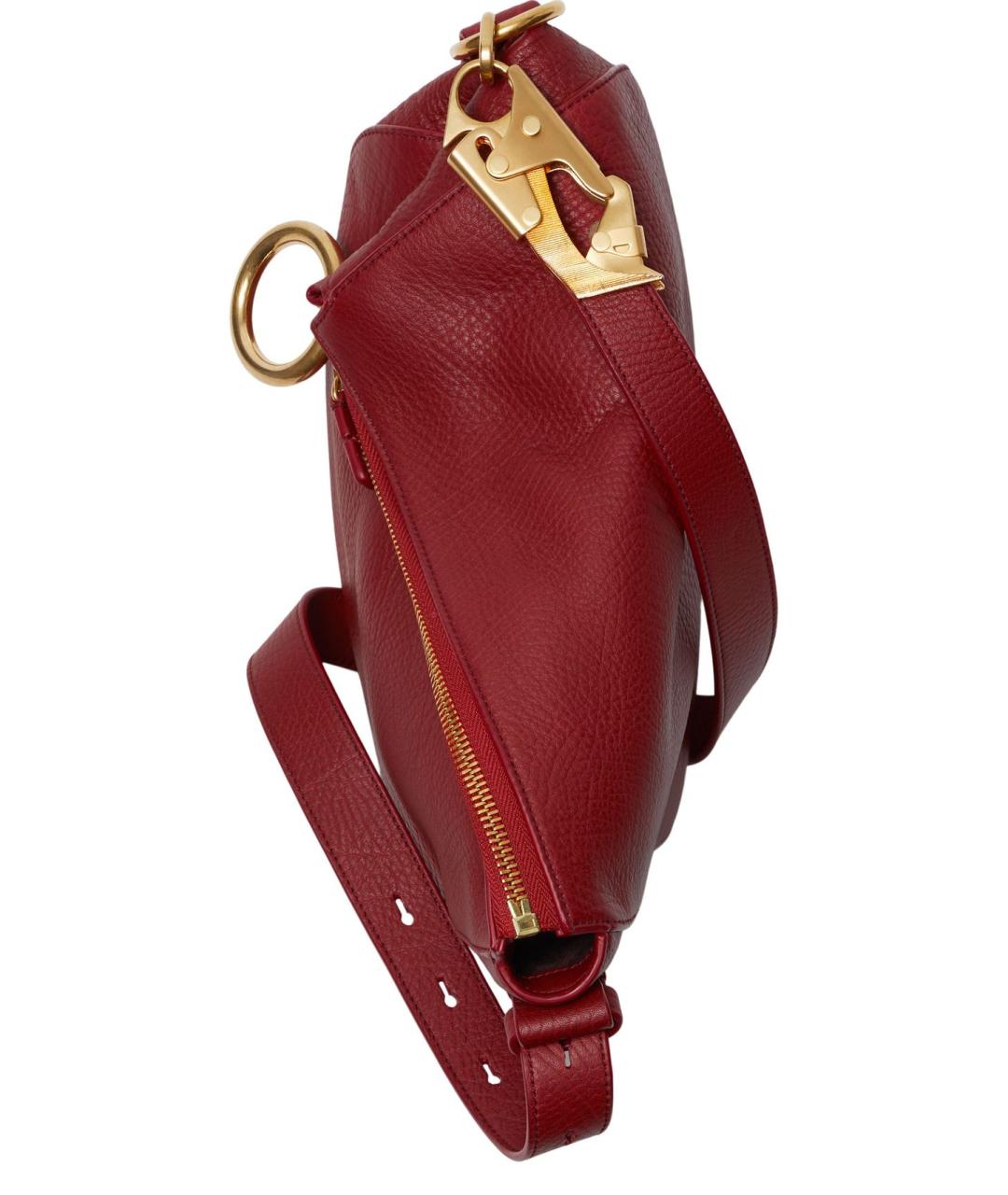 BURBERRY Красная кожаная сумка через плечо, фото 5
