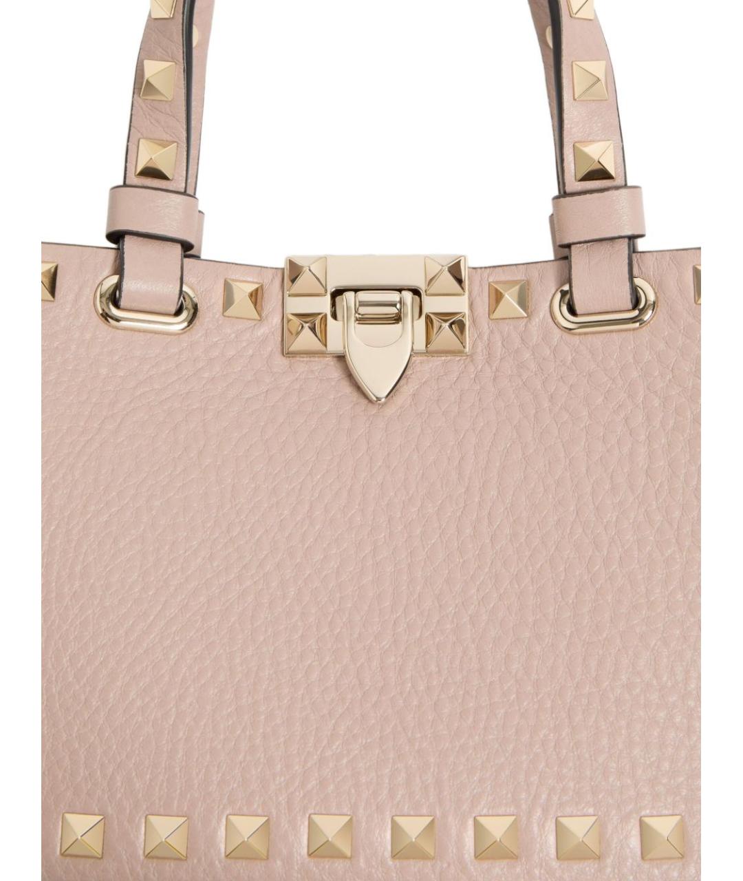 VALENTINO Розовая кожаная сумка тоут, фото 6