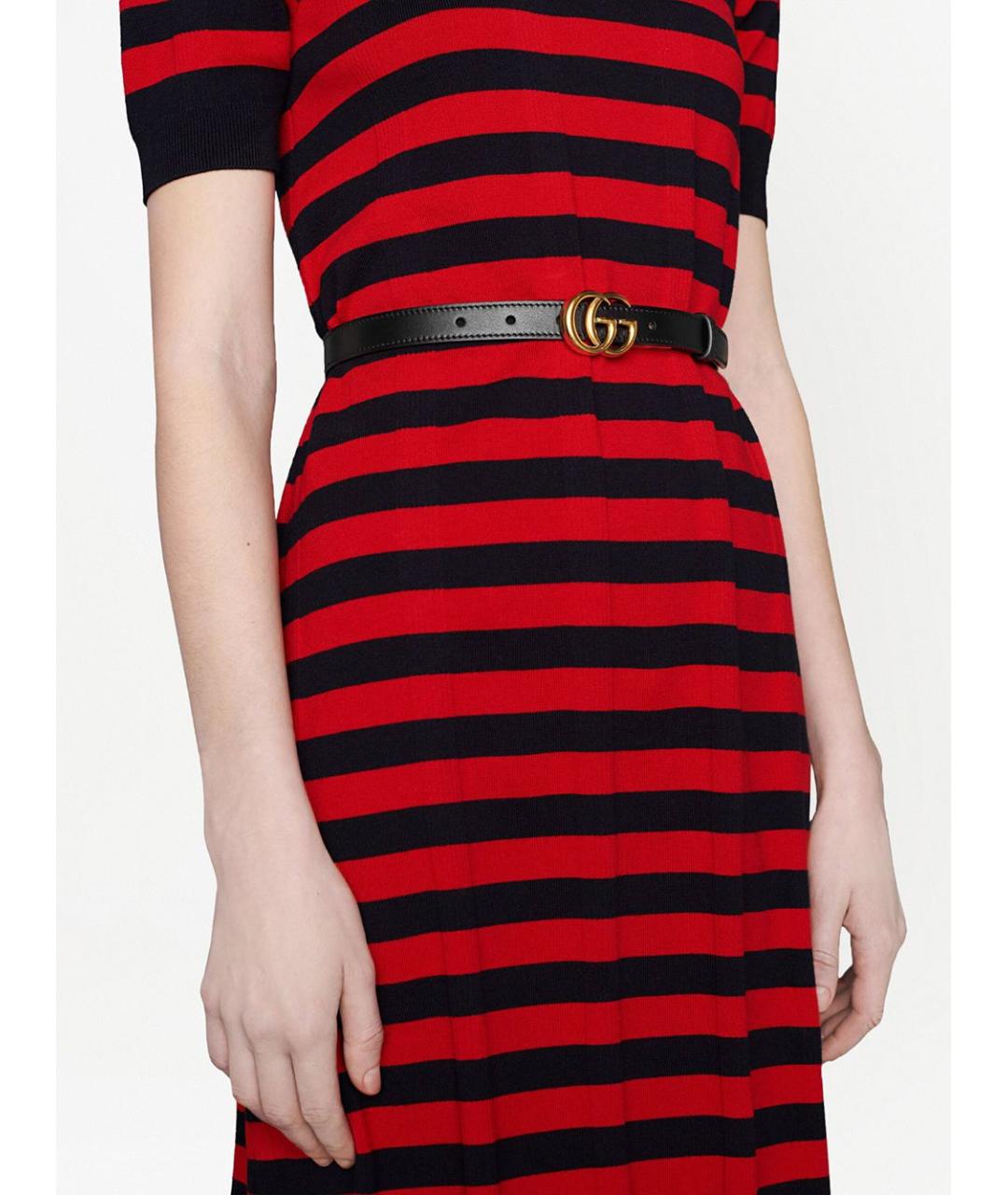 GUCCI Черный кожаный ремень, фото 4