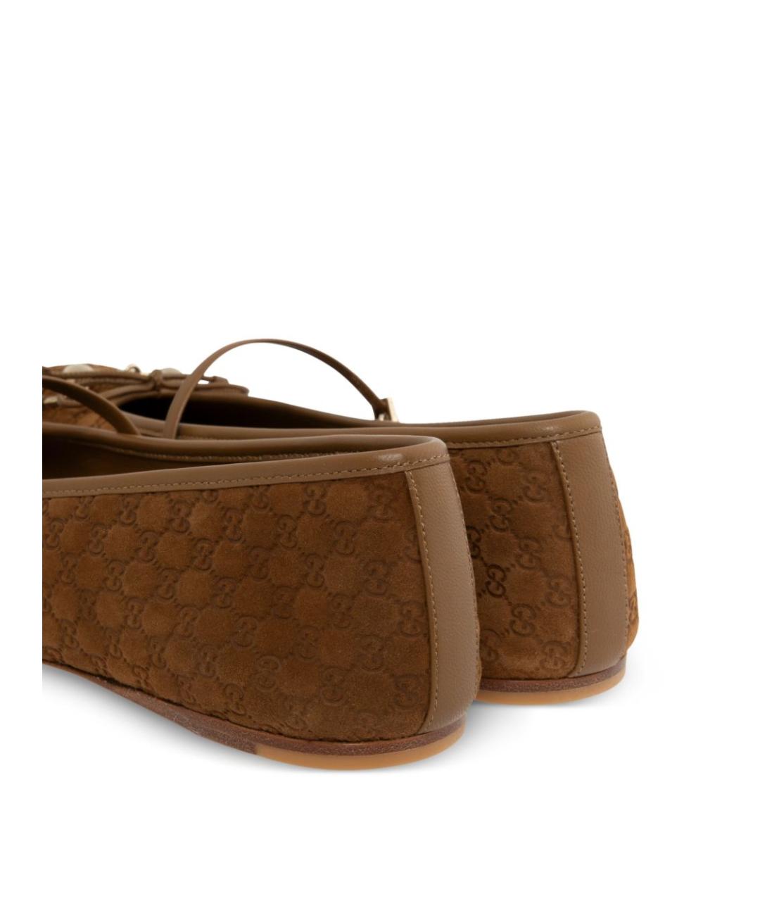 GUCCI Коричневые замшевые балетки, фото 3