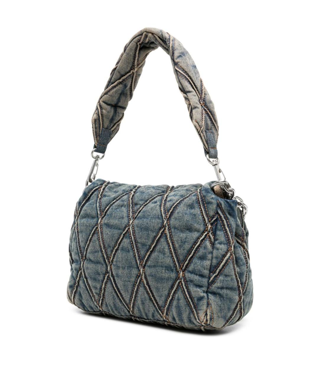 DIESEL Голубая тканевая сумка с короткими ручками, фото 4