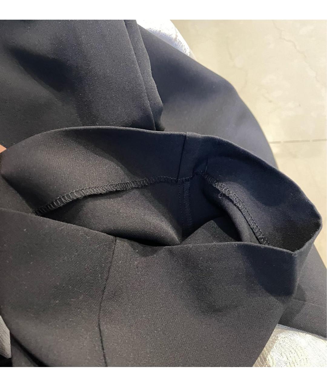 ERMANNO FIRENZE Черные полиэстеровые прямые брюки, фото 4