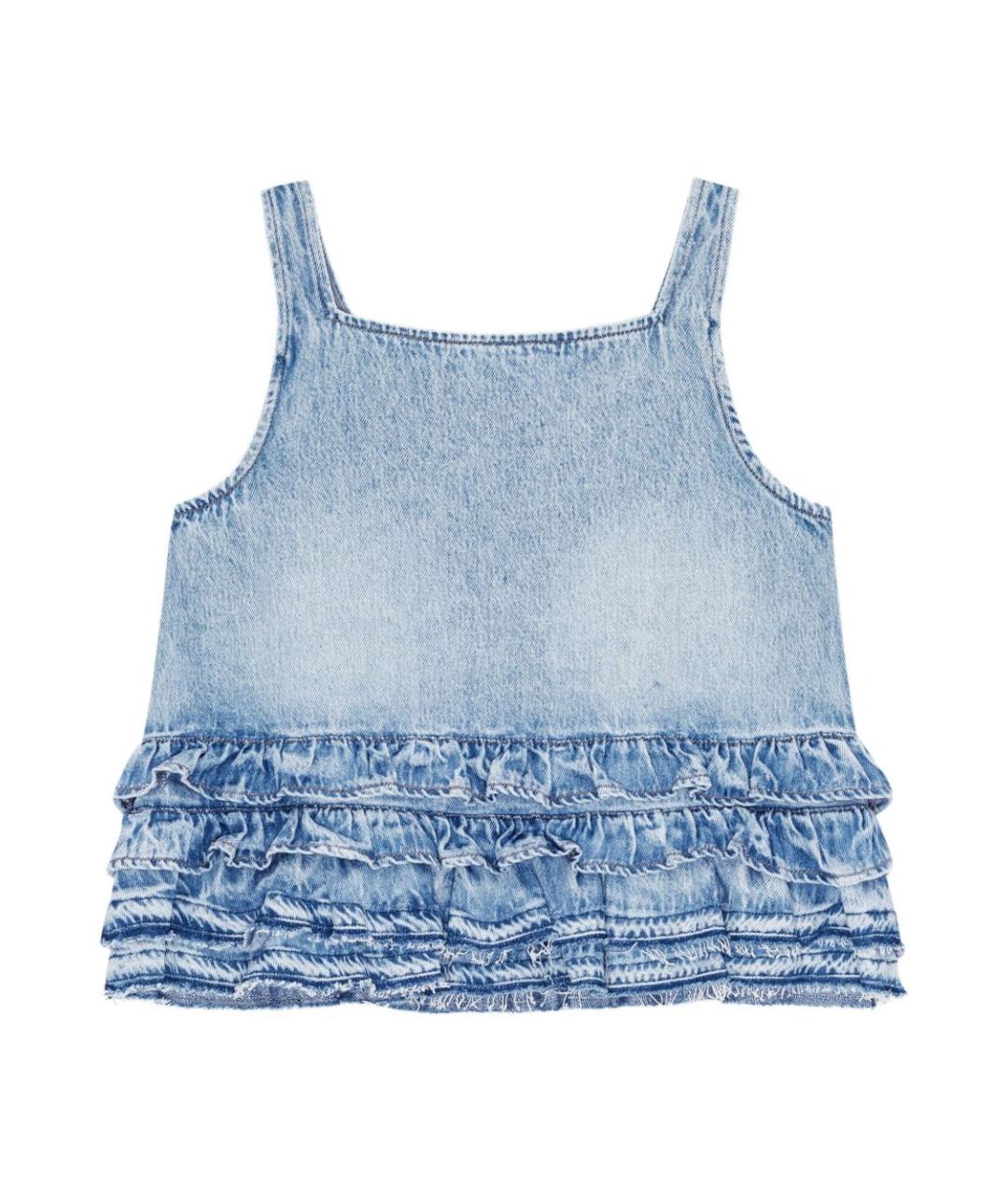 GANNI Голубая хлопковая майка, фото 1