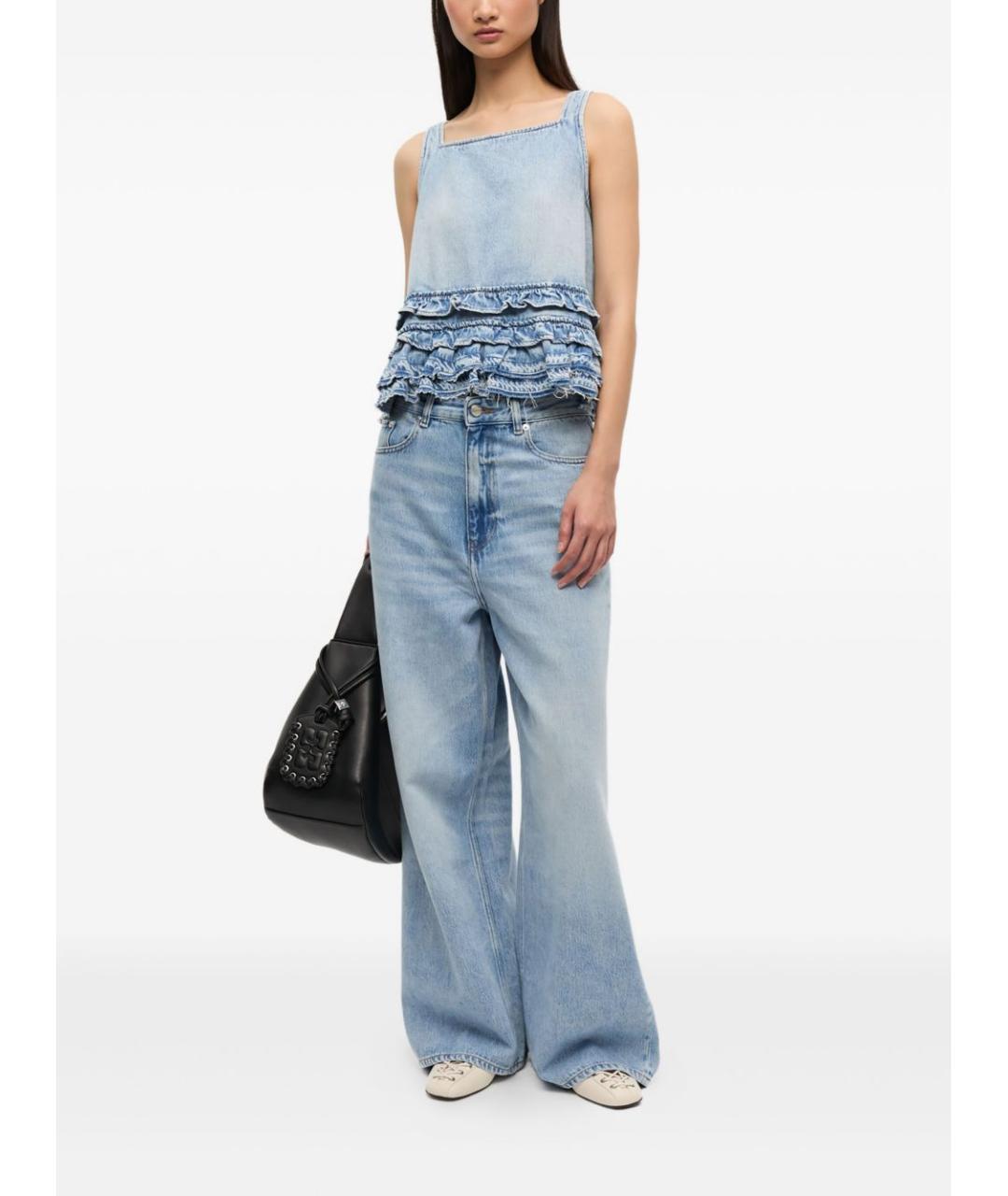 GANNI Голубая хлопковая майка, фото 2