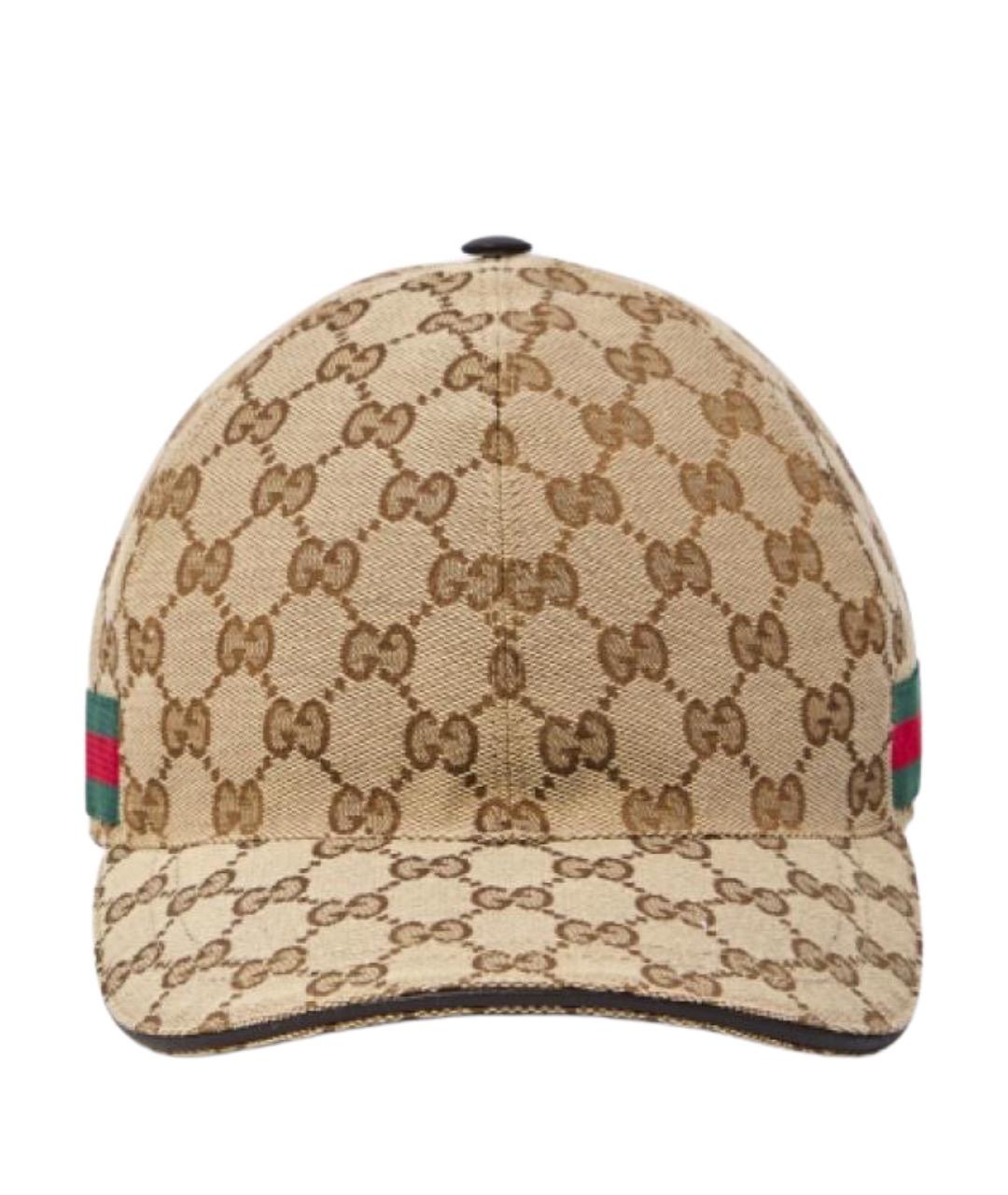 GUCCI Бежевая хлопковая кепка/бейсболка, фото 1