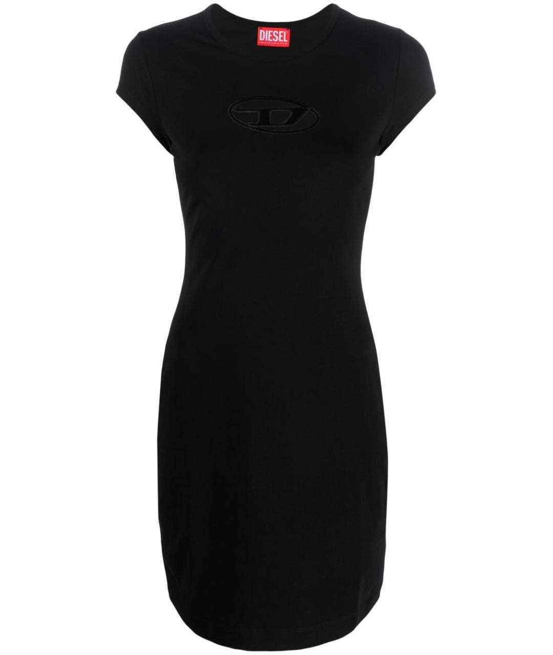 DIESEL Черное хлопковое повседневное платье, фото 1