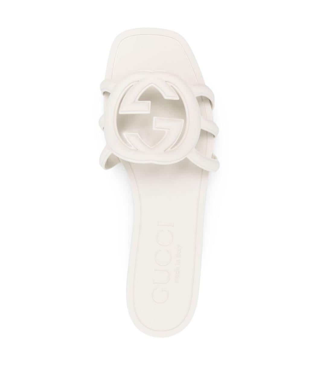 GUCCI Белые текстильные сандалии, фото 3