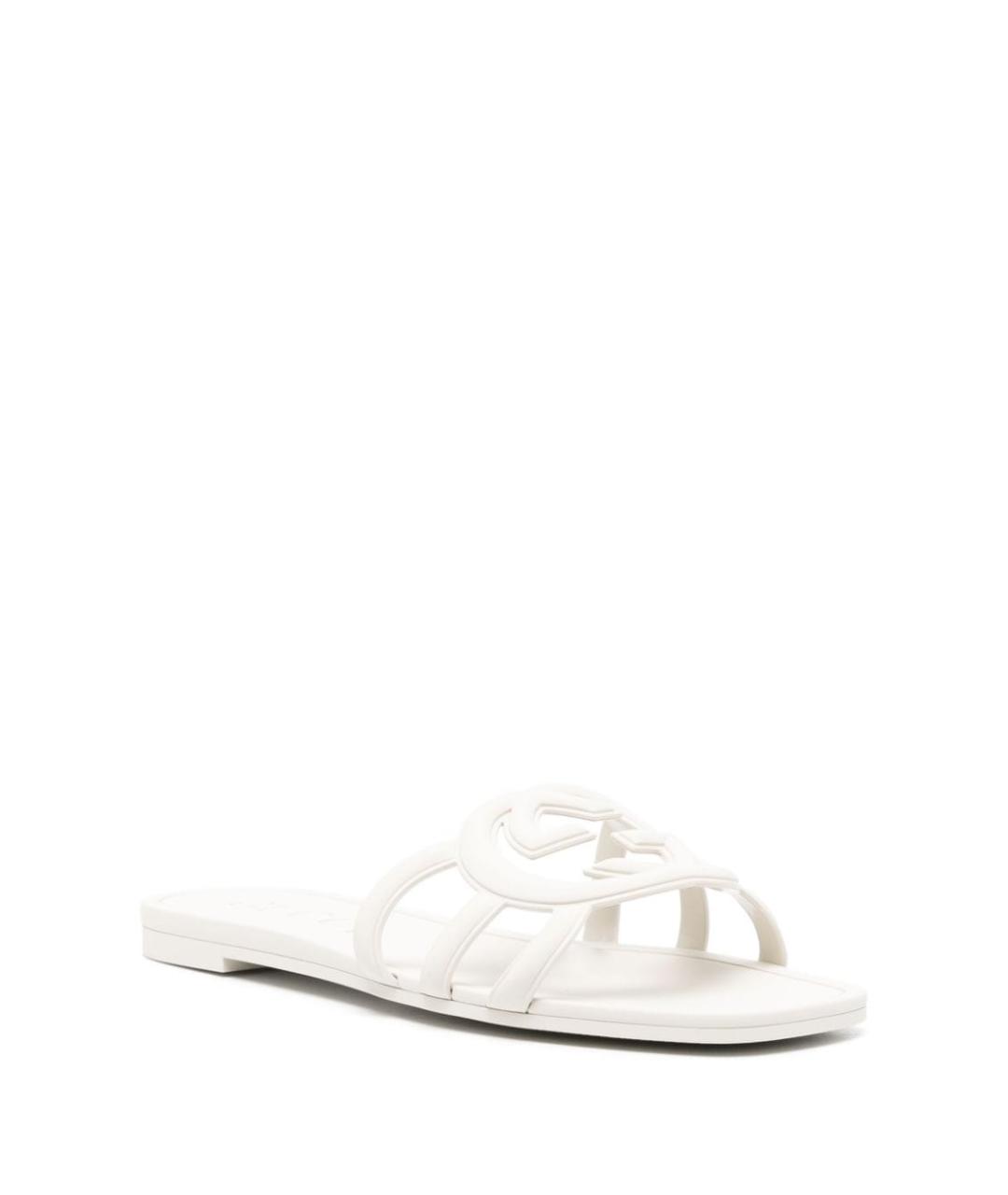 GUCCI Белые текстильные сандалии, фото 2