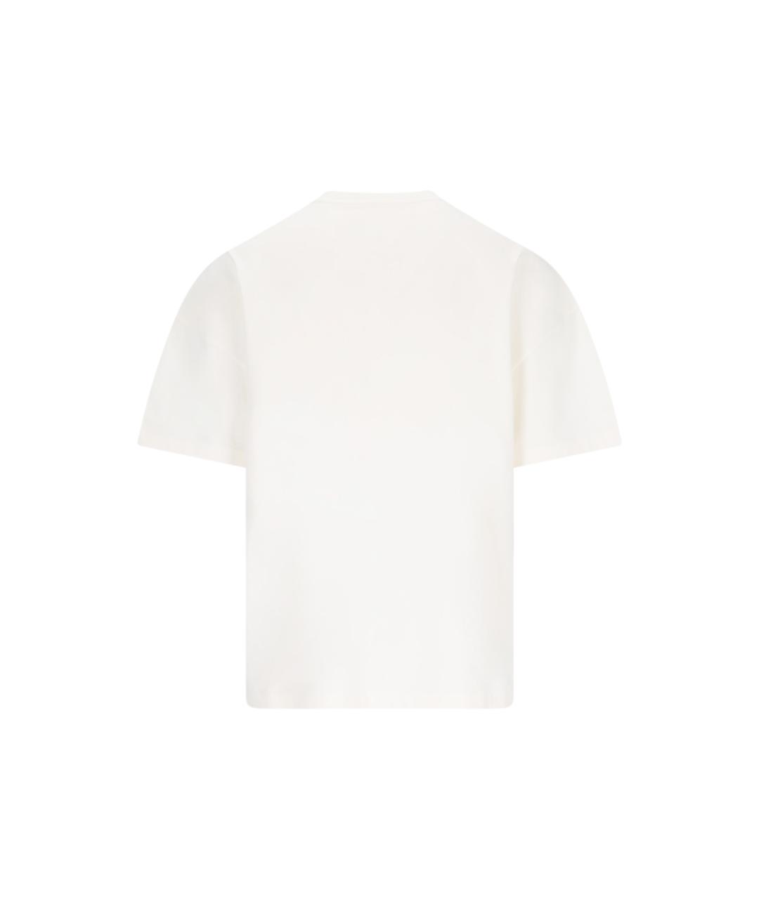 JIL SANDER Белая хлопковая футболка, фото 2