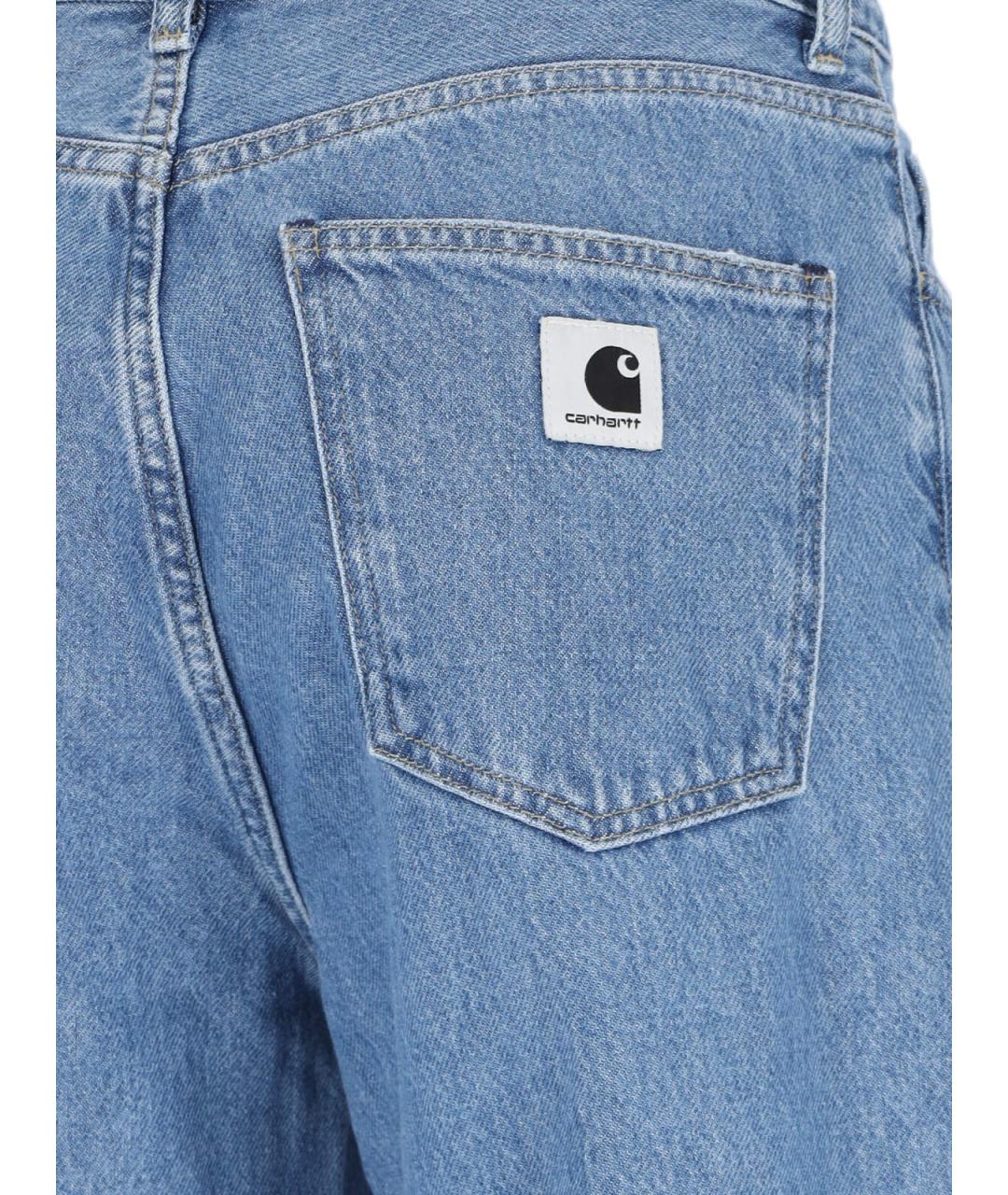 CARHARTT WIP Голубые хлопковые прямые джинсы, фото 4