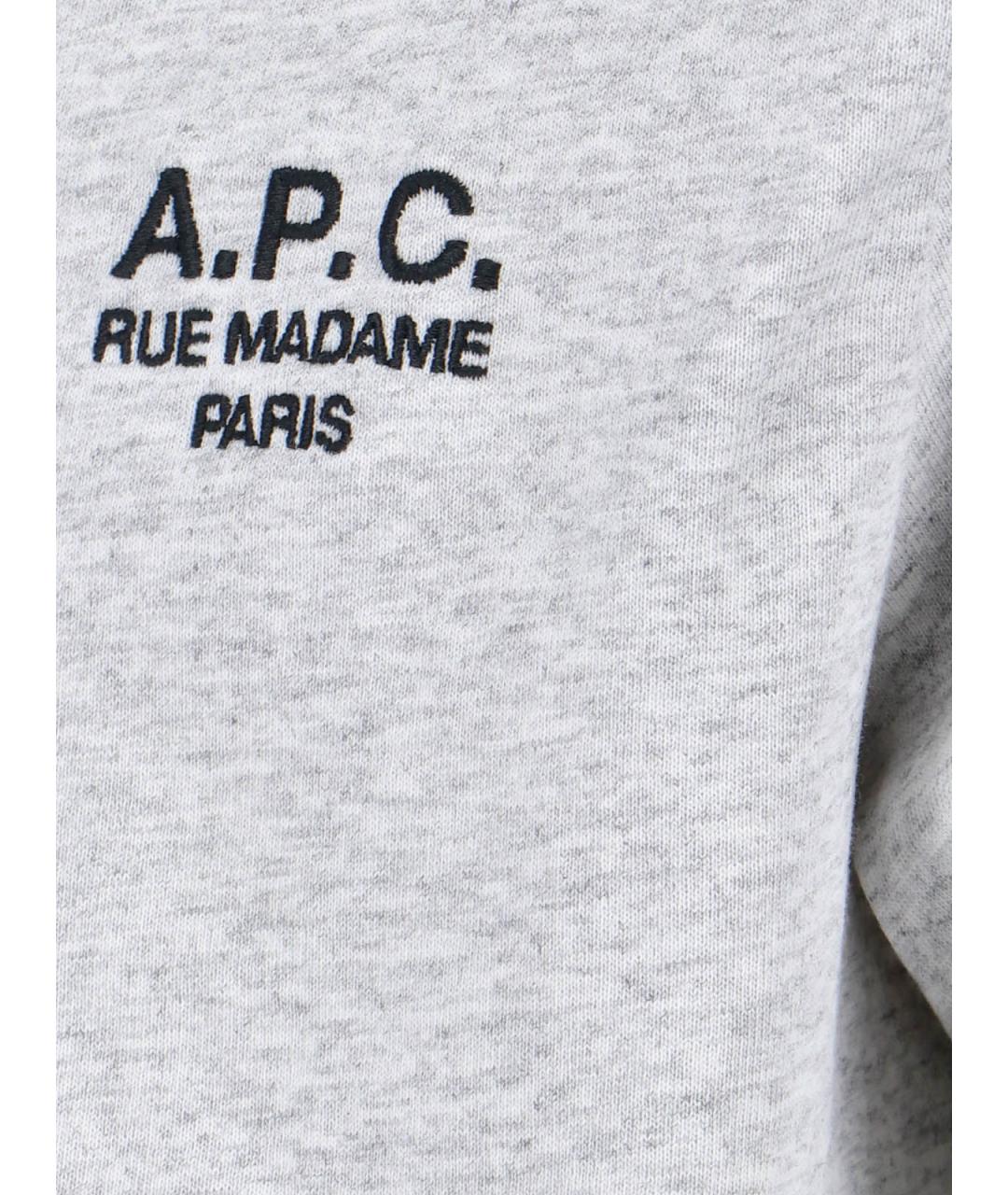 A.P.C. Серая хлопковая футболка, фото 3