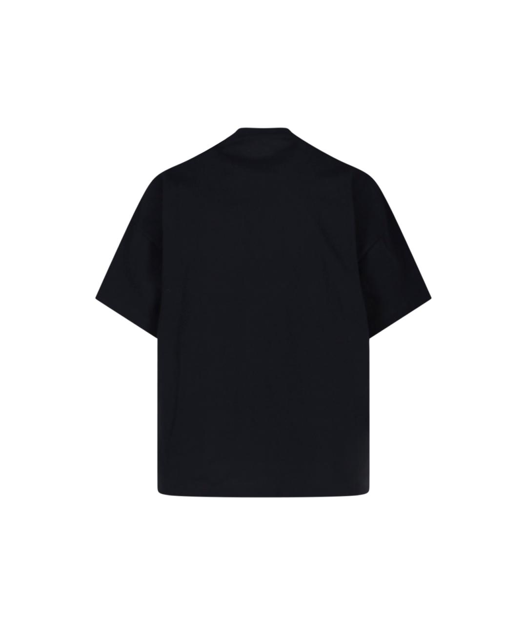JIL SANDER Черная хлопковая футболка, фото 2