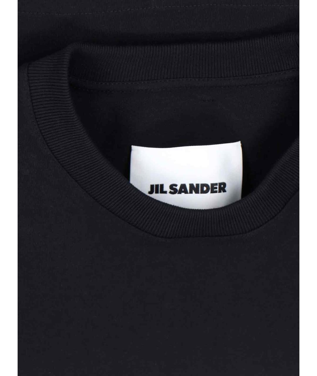 JIL SANDER Черная хлопковая футболка, фото 3