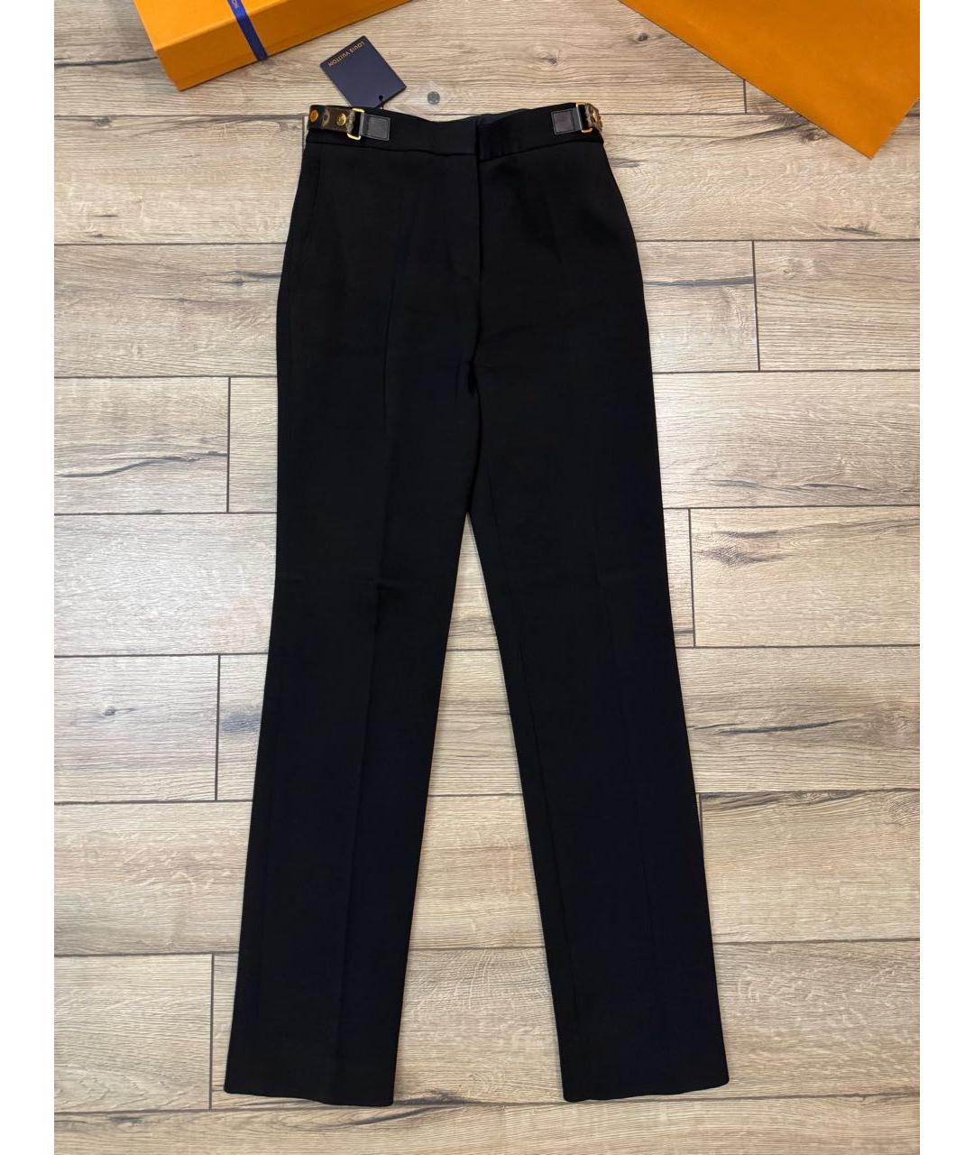 LOUIS VUITTON Черные хлопковые прямые брюки, фото 2