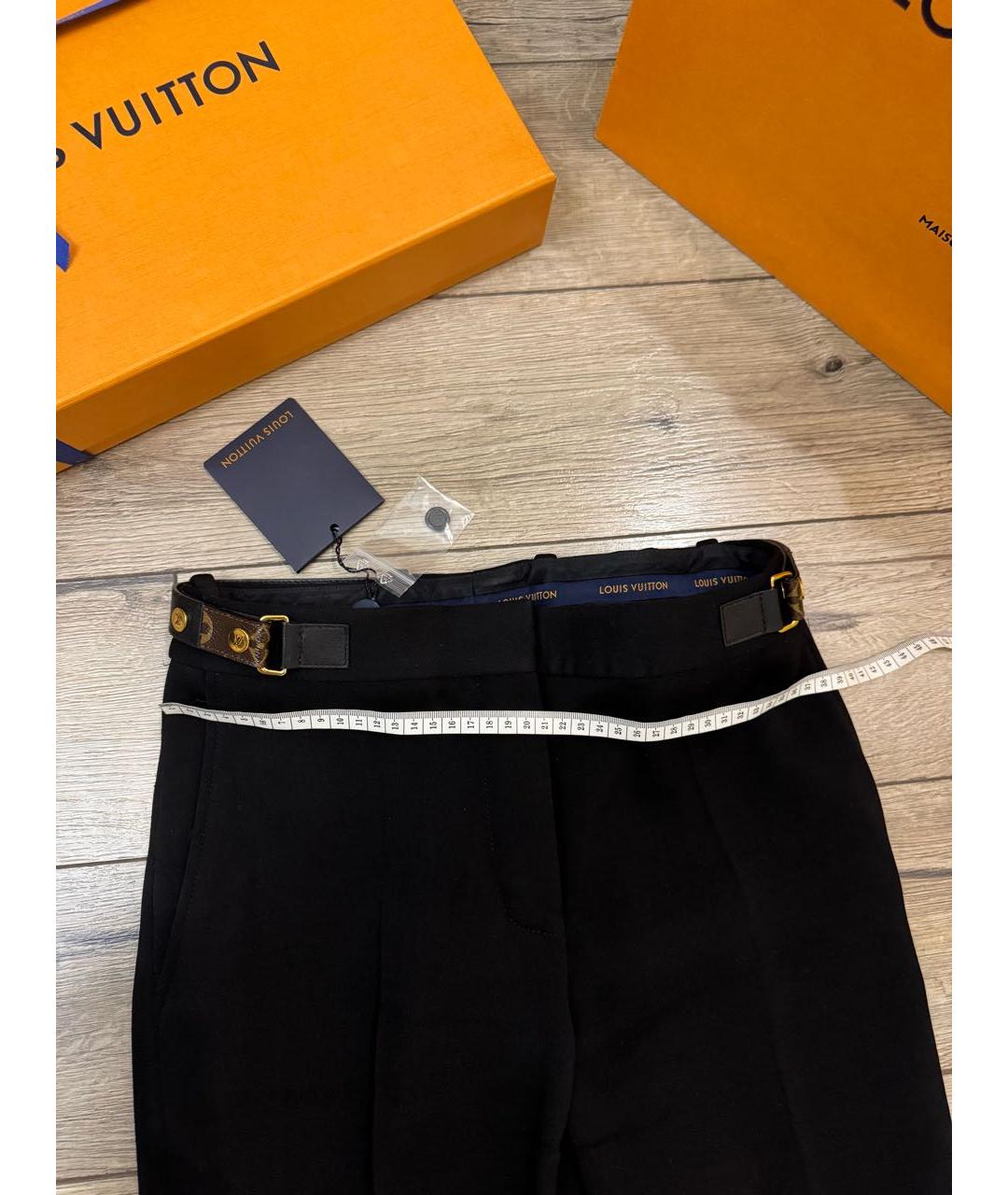 LOUIS VUITTON Черные хлопковые прямые брюки, фото 5