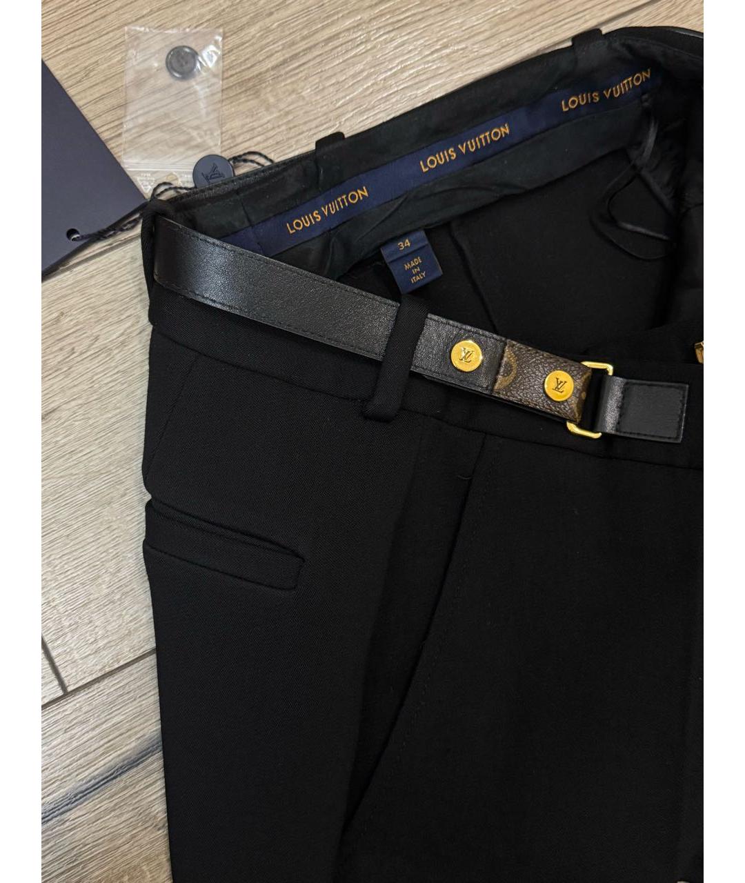 LOUIS VUITTON Черные хлопковые прямые брюки, фото 4