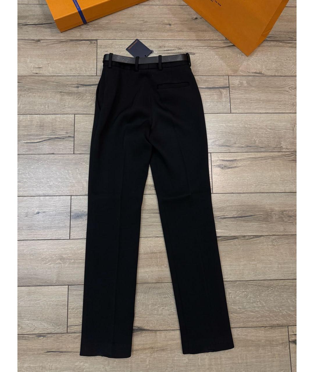 LOUIS VUITTON Черные хлопковые прямые брюки, фото 3